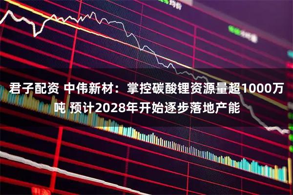 君子配资 中伟新材：掌控碳酸锂资源量超1000万吨 预计2028年开始逐步落地产能