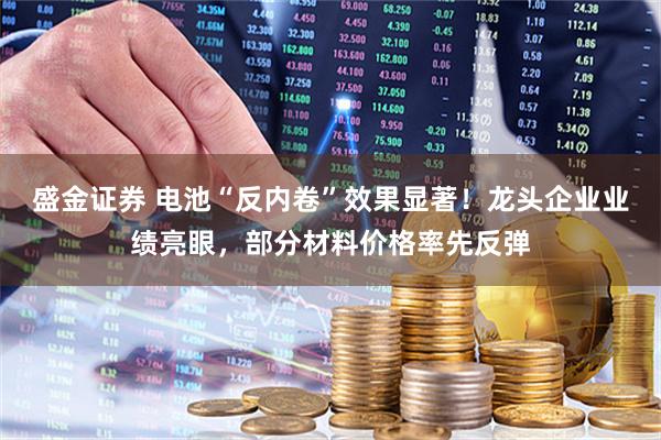 盛金证券 电池“反内卷”效果显著！龙头企业业绩亮眼，部分材料价格率先反弹